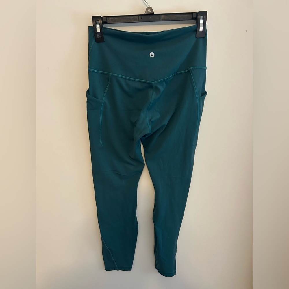 NWOT Lululemon STORM TEAL GREEN Wunder Train 25" Legging size 8